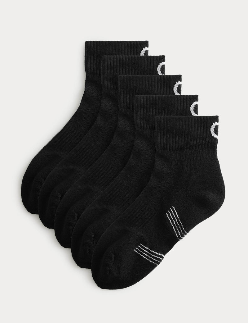 M&S Freshfeet cushioned quarter liner socks 5 pack (British brand)