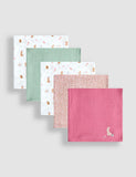 JoJo Maman Bébé 5 pack woodland muslin squares (British brand)