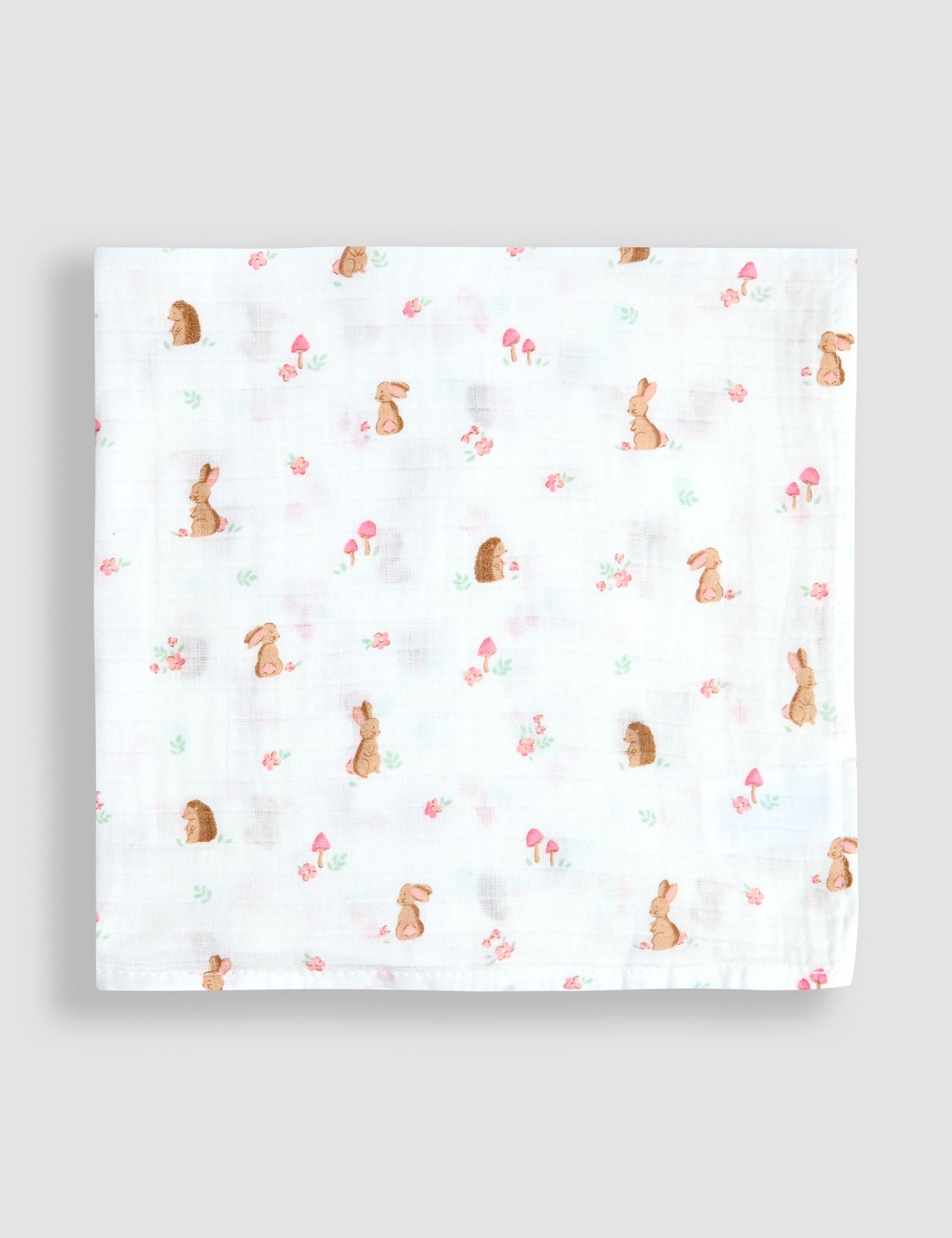 JoJo Maman Bébé 5 pack woodland muslin squares (British brand)