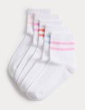 Ankle socks striped 5-pack sizes 6 Small-7 Large, imported from the UK