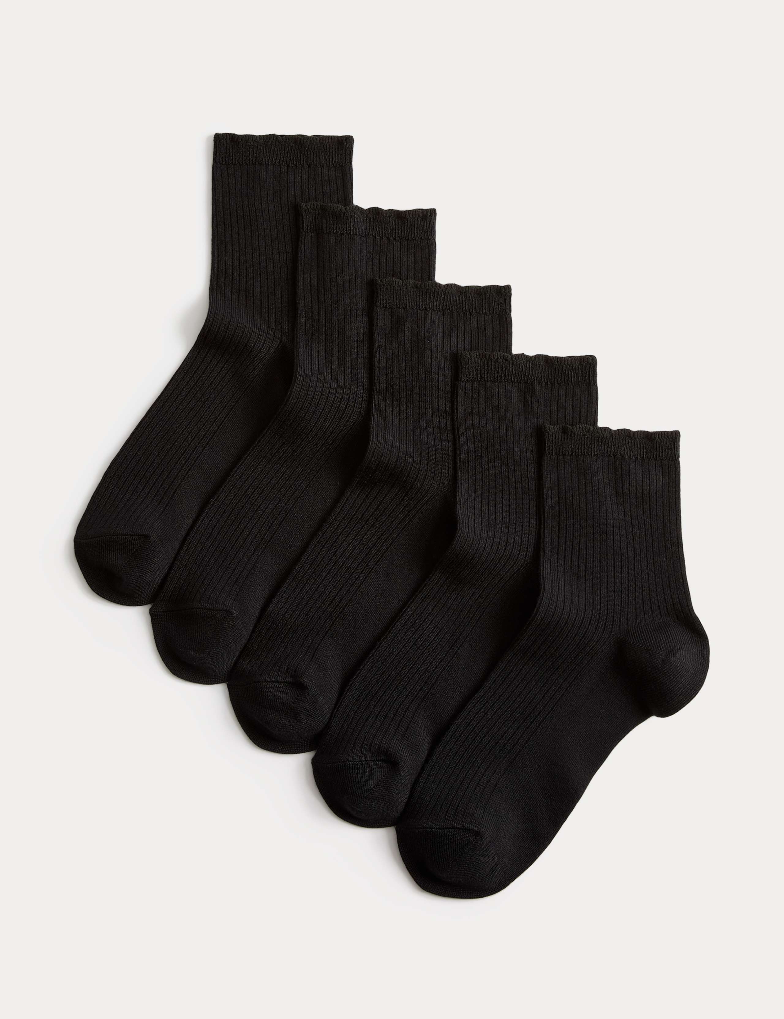 M&S supersoft ribbed quarter socks 5 pack, imported from the UK