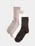 M&S supersoft spot ankle-high crew socks 5 pack, UK version