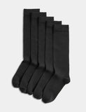5 pack knee high socks with scalloped trim, imported from the UK