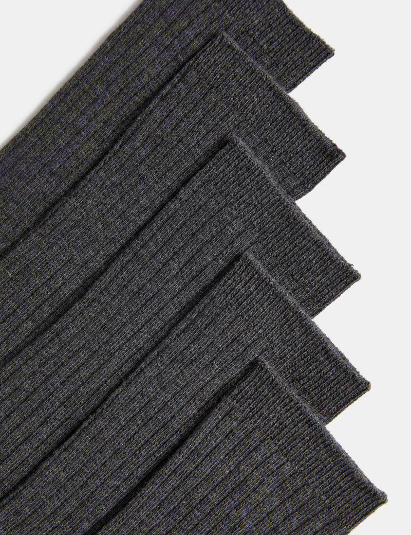 5 pack long ribbed school socks - British product