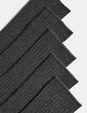 5 pack long ribbed school socks - British product