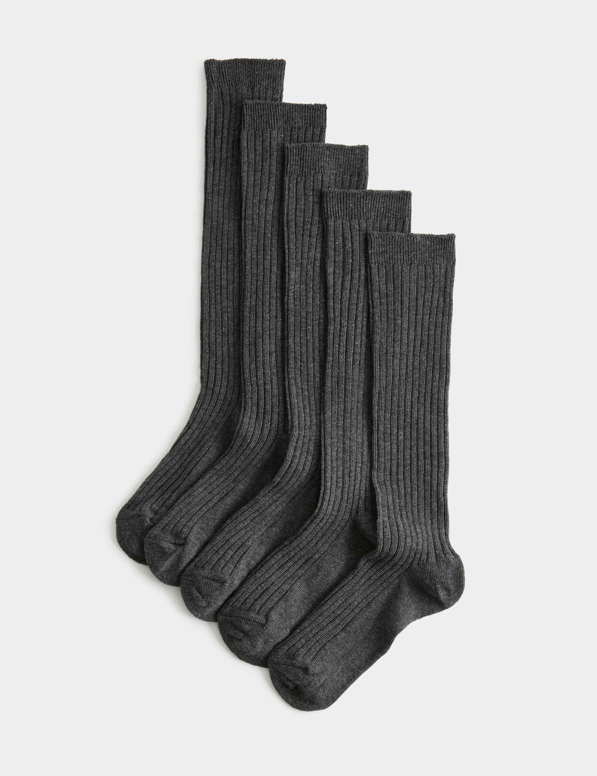 5 pack long ribbed school socks - British product