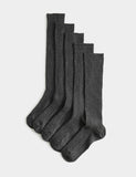 5 pack long ribbed school socks - British product