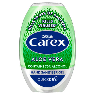 Carex Aloe Vera hand sanitiser gel 50ml, UK version
