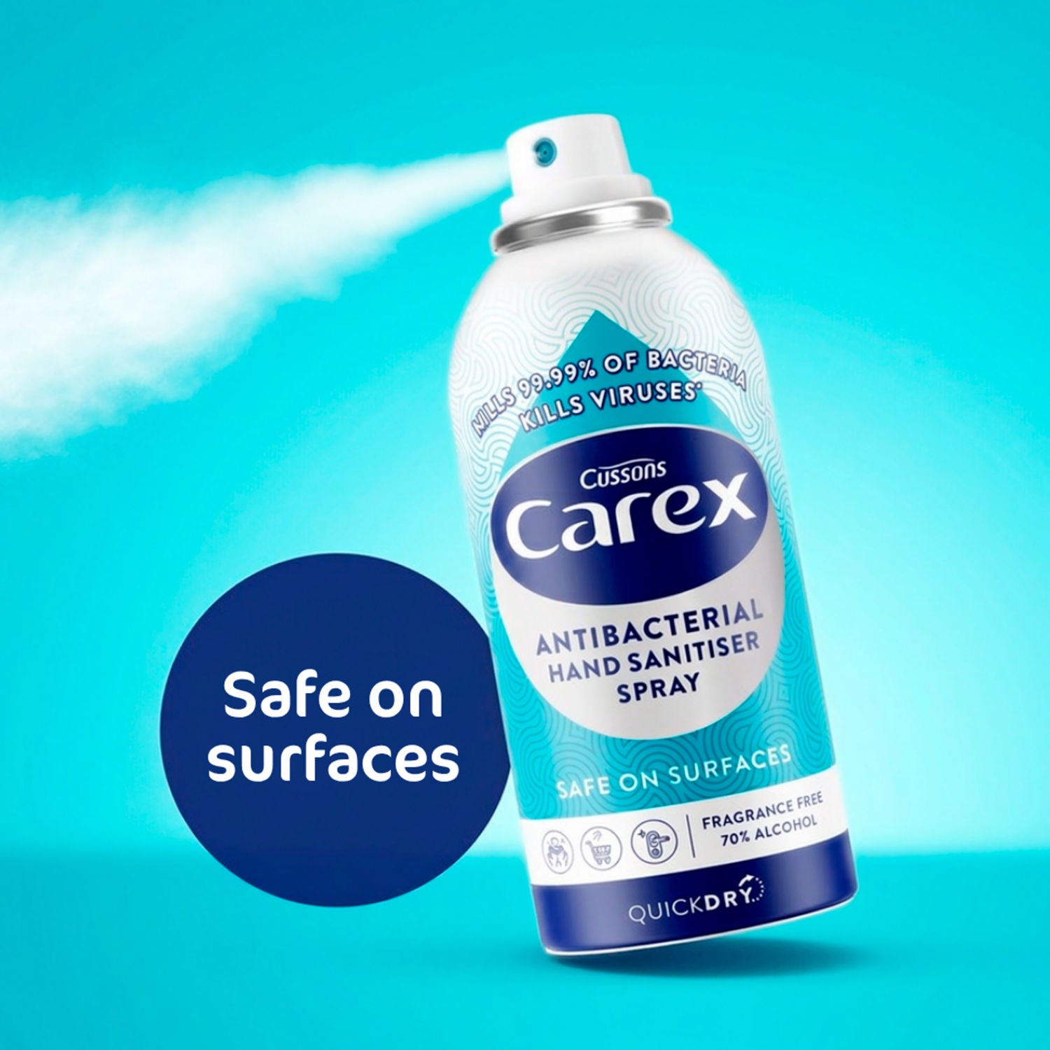 Carex antibacterial hand and surface spray 100ml - British product