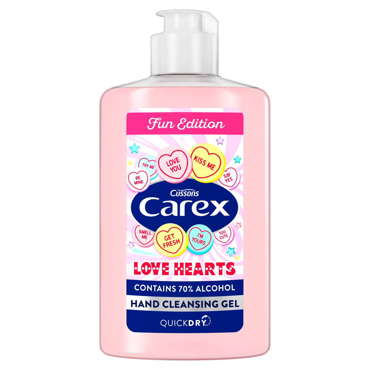 Carex hand gel Love Hearts 300ml, UK version