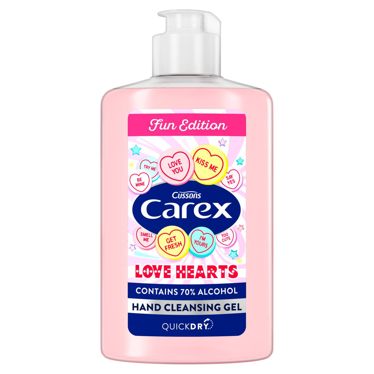 Carex hand gel Love Hearts 300ml, UK version