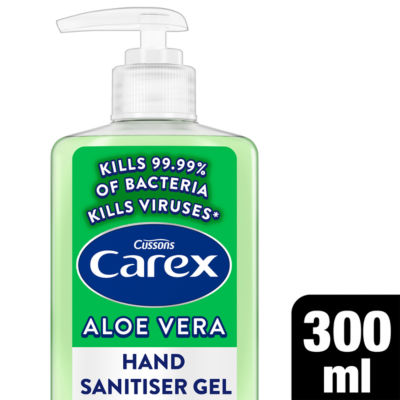 Carex anti-bacterial hand sanitiser gel aloe vera 300ml - British product