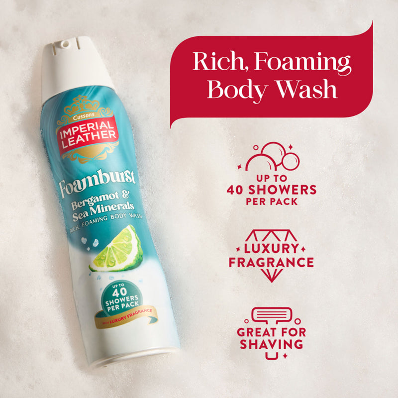 Imperial Leather Bergamot & Sea Minerals Foamburst Body Wash 200ml, UK version