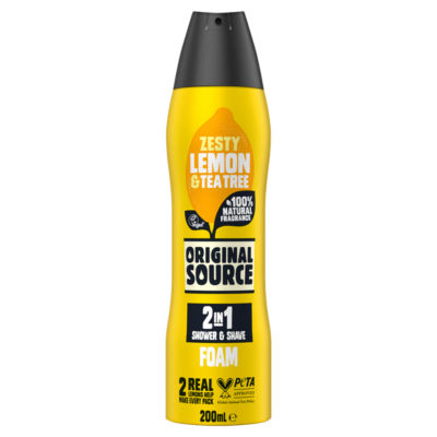 Original Source Lemon & Tea Tree shower and shave foam 200ml, UK version