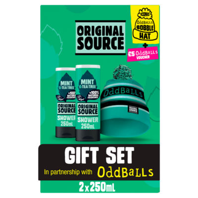 Original Source Oddballs gift set with shower gels and hat, UK version