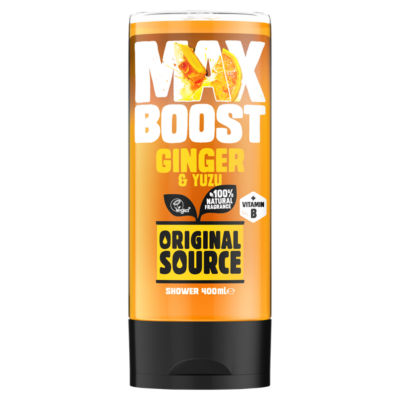 Original Source Max Boost Ginger & Yuzu shower gel 400ml, imported from the UK