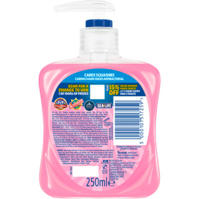 Carex Squashies Strawberry & Cream hand wash 250ml - British product