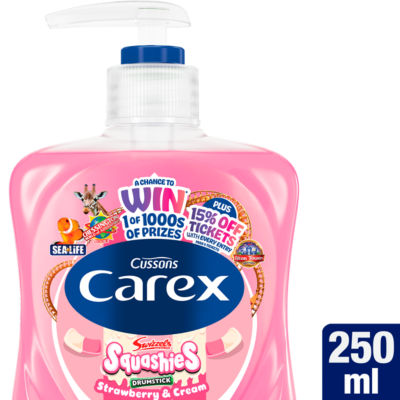 Carex Squashies Strawberry & Cream hand wash 250ml - British product