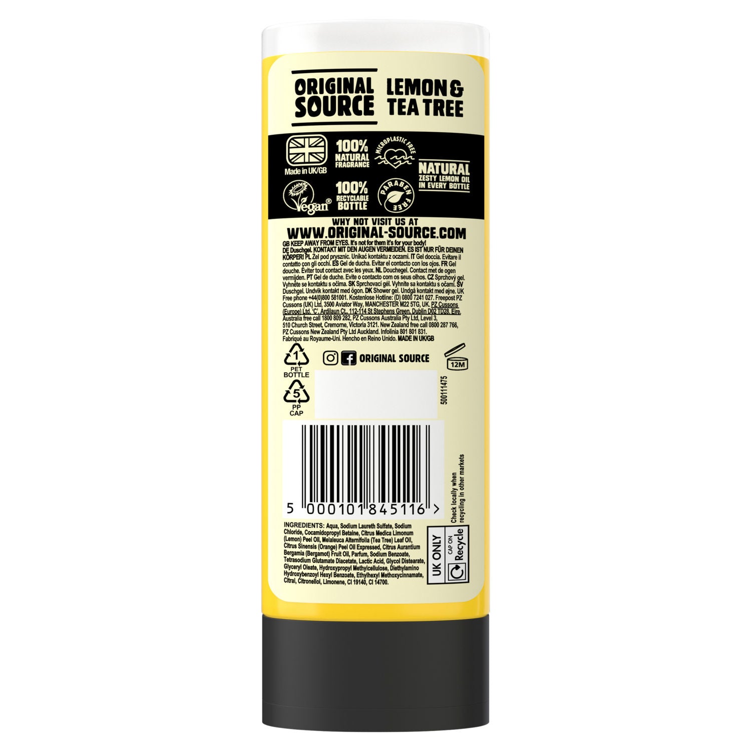 Original Source Lemon Tea Tree Shower Gel 250ml, imported from the UK