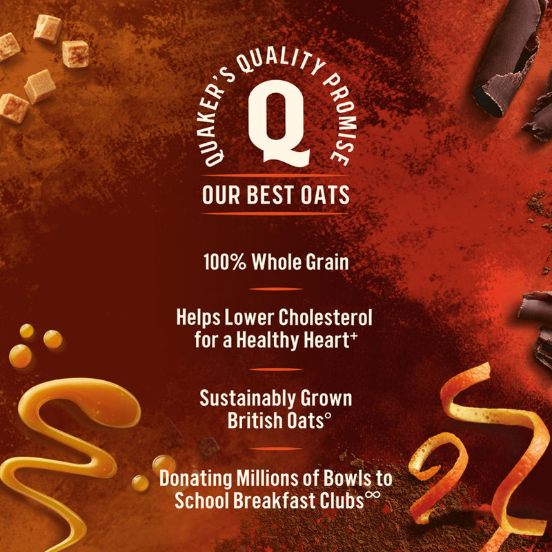 Quaker Caramel Fudge Porridge Pot 58g, imported from the UK