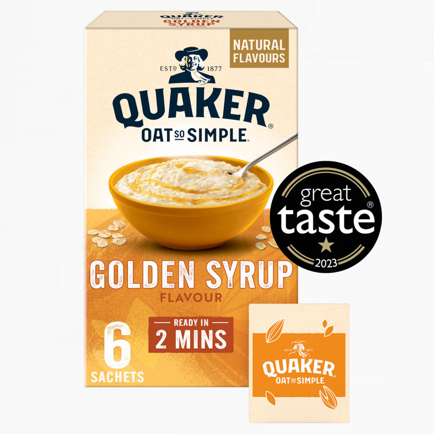 Quaker Golden Syrup Porridge Sachets 6 x 36g