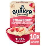 Quaker strawberry, raspberry & cranberry porridge sachets 10x33.9g, imported from the UK