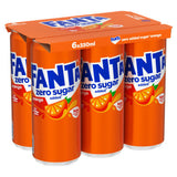 Fanta Orange Zero Sugar 6 x 330ml cans, imported from the UK