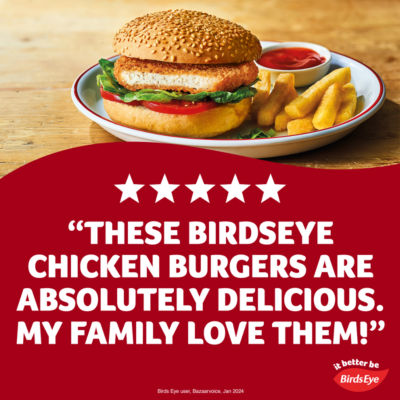 Birds Eye wholegrain breaded chicken burgers 200g - British product