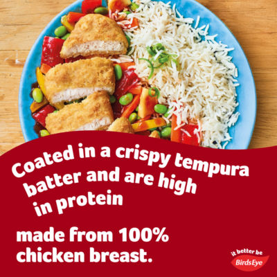 Birds Eye 6 Crispy Tempura Battered Chicken Breast Steaks 510g, UK version