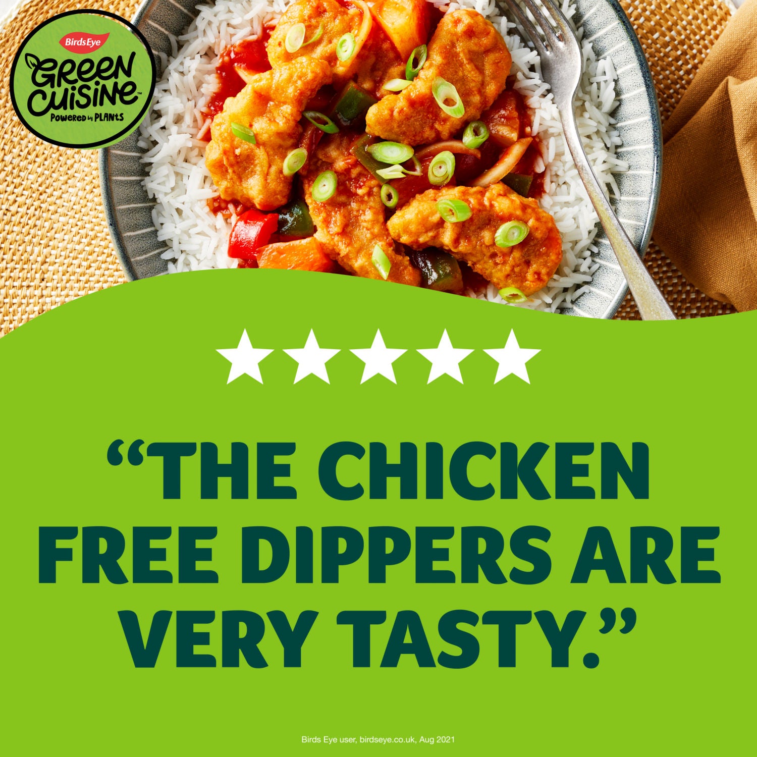 Birds Eye vegan chicken free dippers 220g - British product