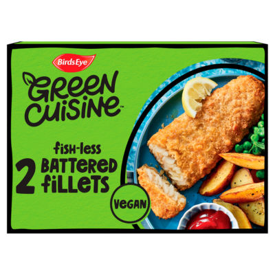 Birds Eye Green Cuisine veganske frityrstekte fiskefrie fileter 240 g - britisk produkt