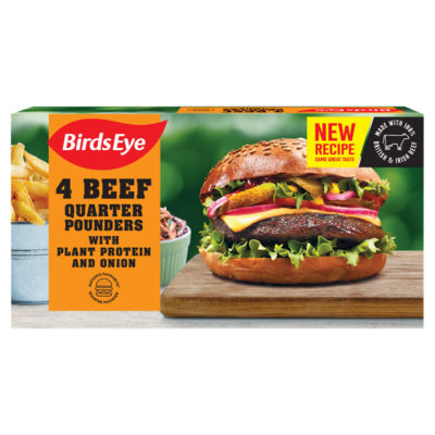 Birds Eye beef quarter pounder burgers 454g - British product