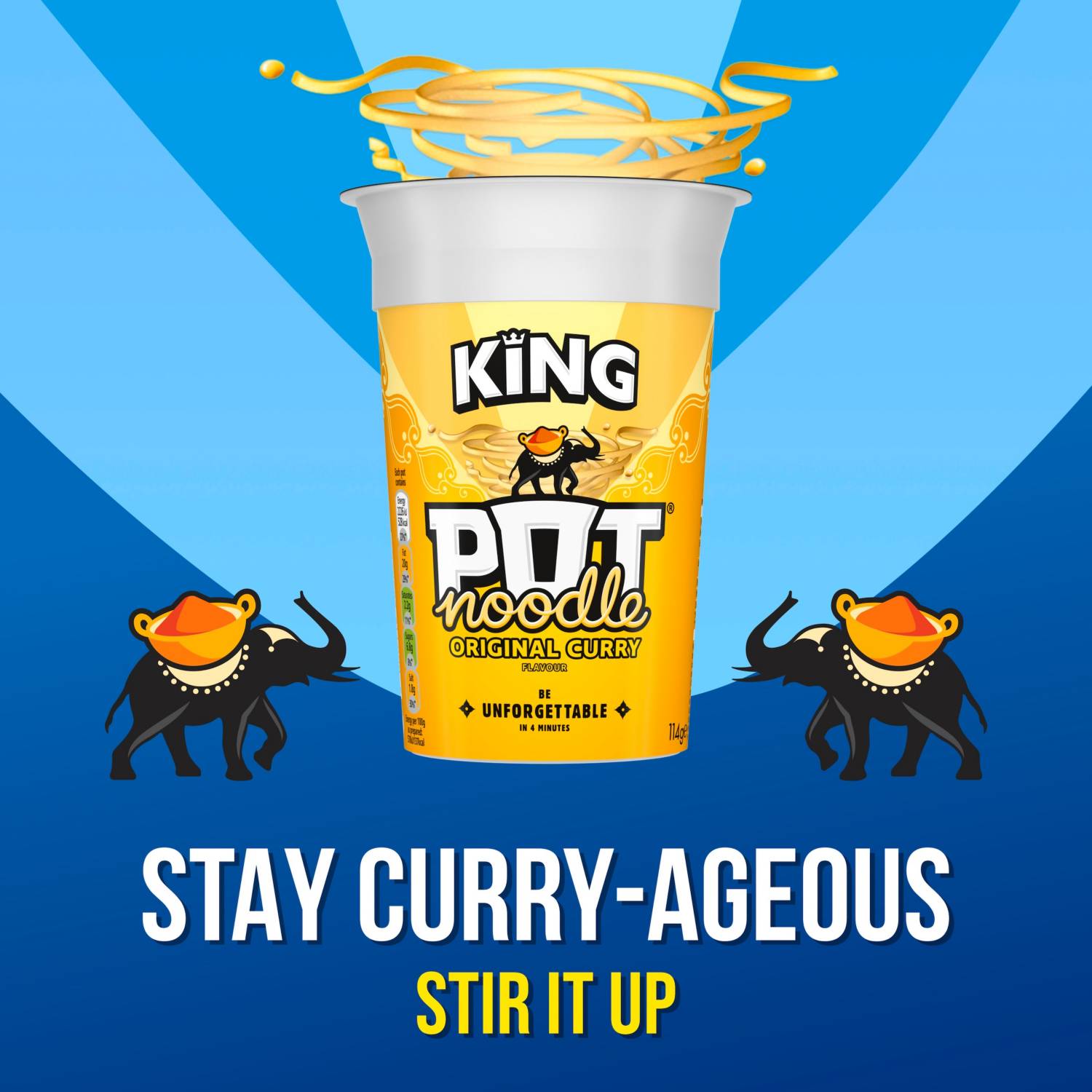 Pot Noodle Original Curry King instant noodle snack 114g, UK version