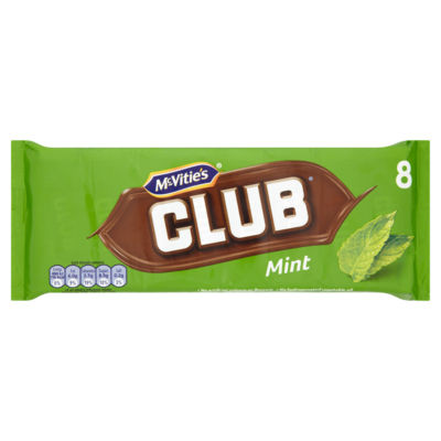 ASDA McVitie's Club Mint Chocolate Biscuit Bars 8 Pack- Buy online at McGrocer