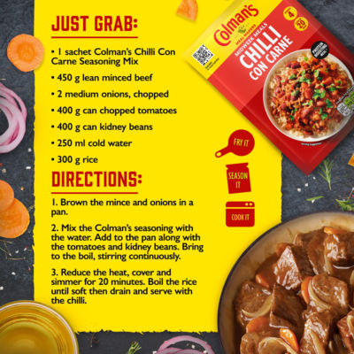 Colman's Chilli Con Carne seasoning mix 50g - British product