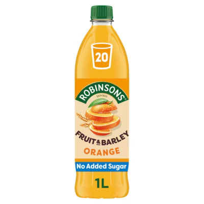 Robinsons orange squash with vitamins and barley 1L, imported from the UK
