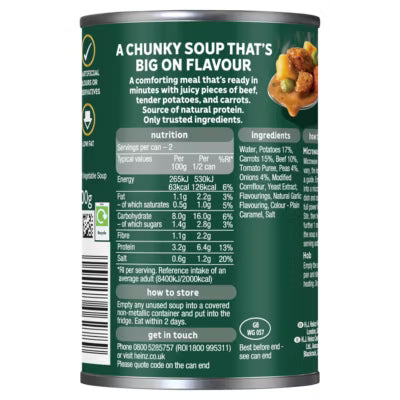 ASDA Heinz Big Soup Beef & Vegetable Canned Soup 400g- Buy online at McGrocer