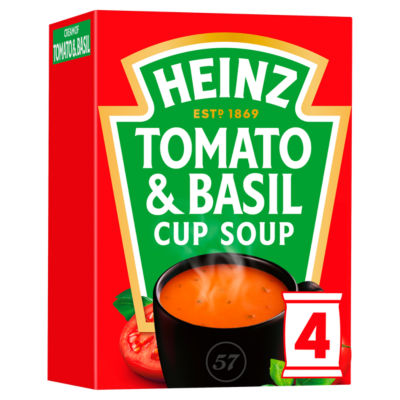 Heinz tomato basil cup soup sachet 4 pack, UK version