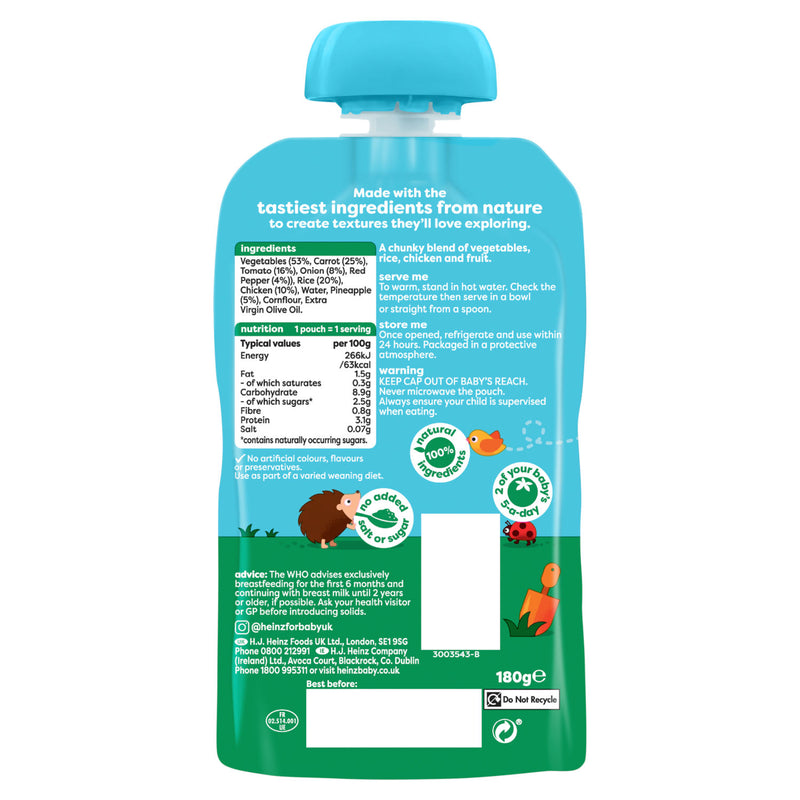 Heinz sweet & sour chicken baby food for 10+ months 180g, UK version