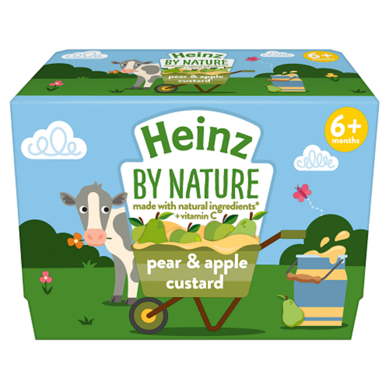 Heinz pear and apple custard for babies 6+ months 400g, UK version