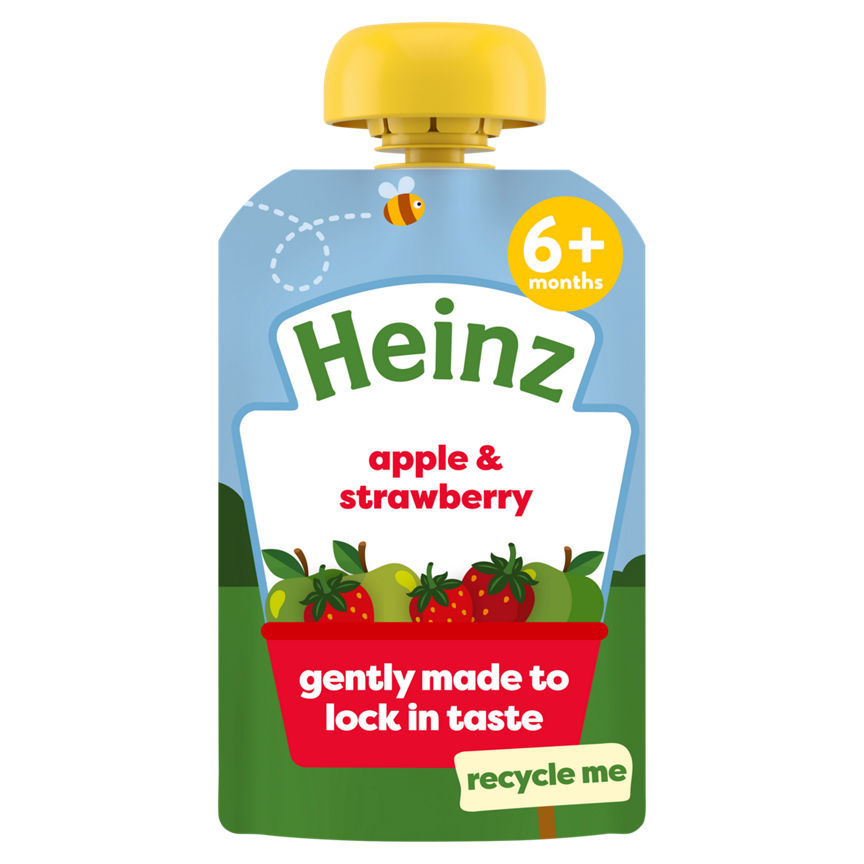 Heinz Apple & Strawberry Baby Food Fruit Pouch 6+ Months GOODS ASDA   