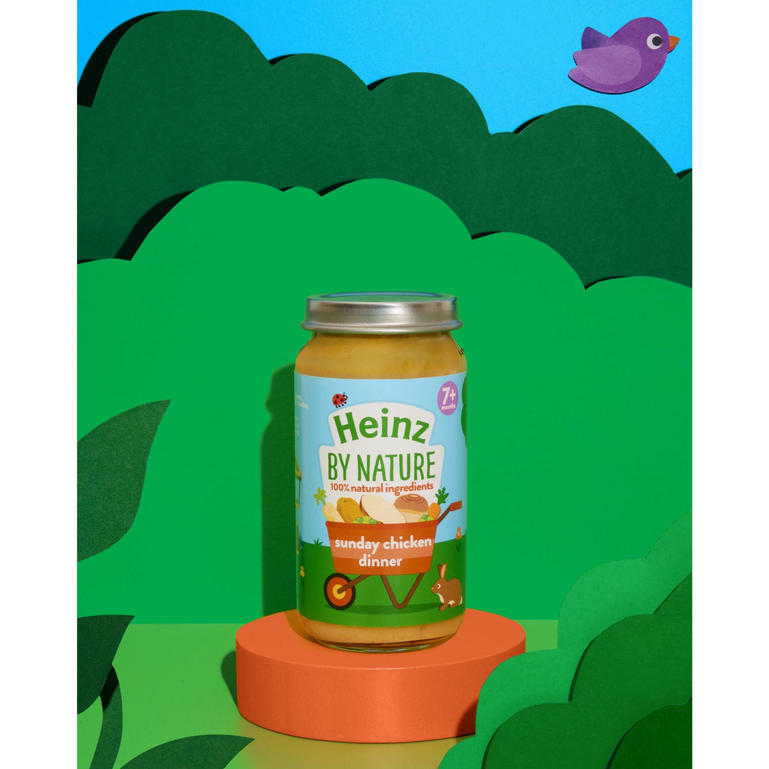 Heinz baby food jar Sunday Chicken Dinner 200g, UK version