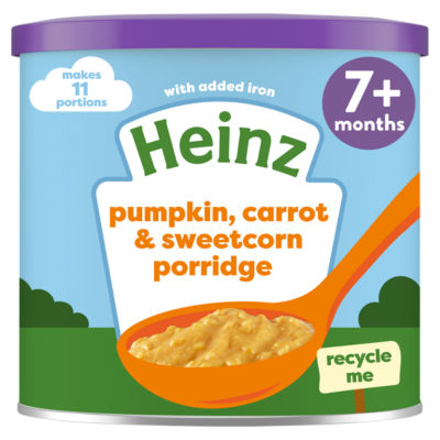 Heinz baby porridge pumpkin carrot sweetcorn 200g, UK version