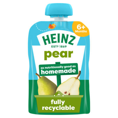 Heinz pear baby food puree for 6+ months 100g, UK version