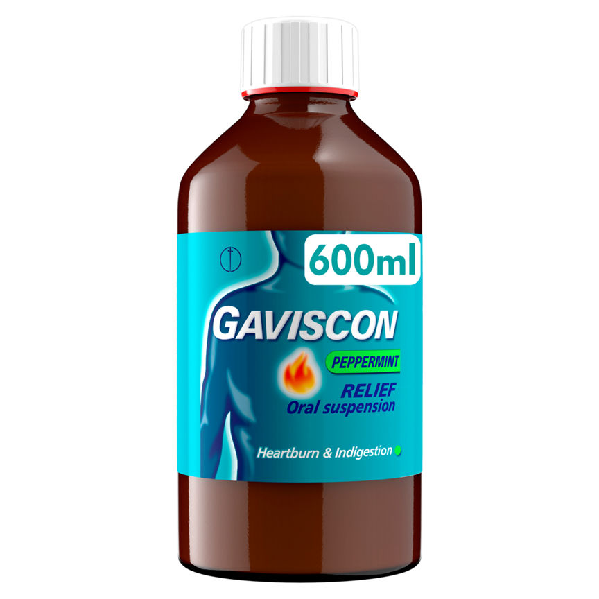 Gaviscon Liquid Heartburn & Indigestion Relief Peppermint Flavour 600ml GOODS ASDA   