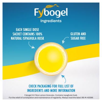 Fybogel Hi-Fibre Lemon 10 sachets ispaghula husk drink, UK version