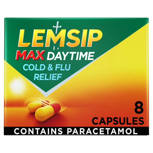 Lemsip Max Daytime Cold & Flu Relief 8 Capsules GOODS ASDA   