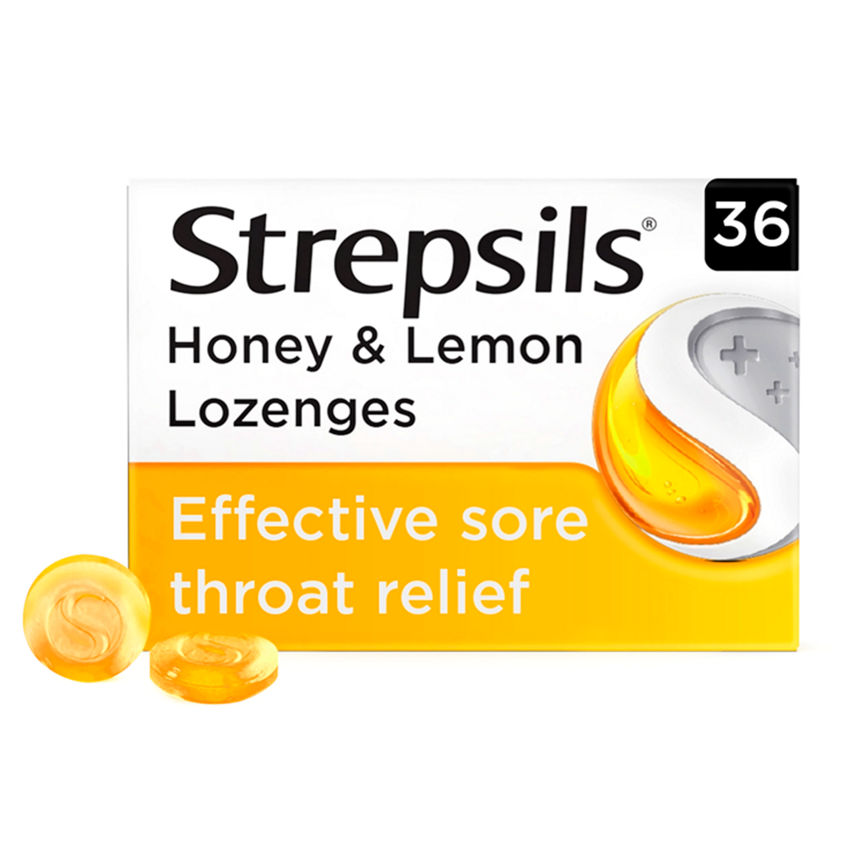 Strepsils Honey & Lemon Lozenges for Sore Throat x36 GOODS ASDA   