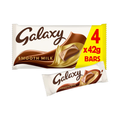 Galaxy milk chocolate multipack bars 4 x 42g, UK version