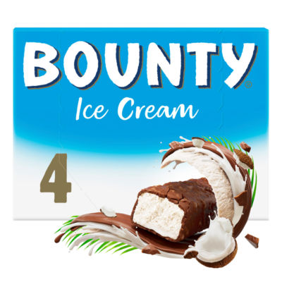 Bounty Chocolate  Coconut Ice Cream Bars 4pk